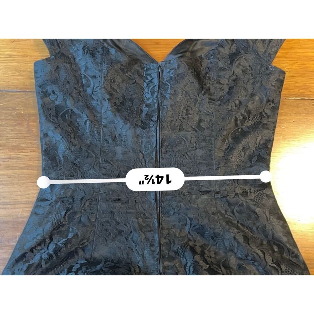 Vintage 80s Custom Purple Black Drop Waisted Corset Dress Size M - Picture 7 of 13
